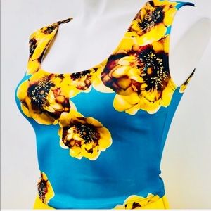Nasty Gal blue/yellow crop top